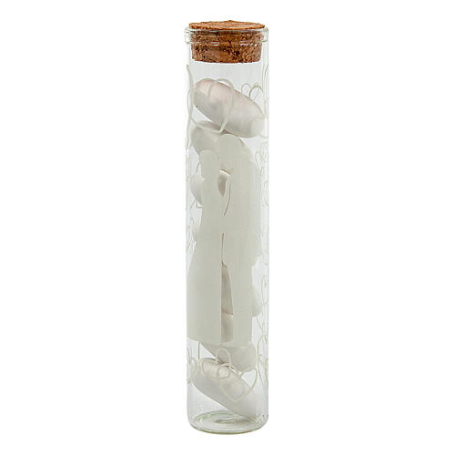 Glasröhrchen mit Korkverschluss, Hochzeitsmotiv, 12x2 cm 3