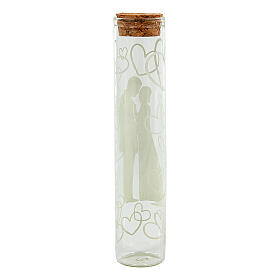 Glass wedding test tube favor 12x2 cm