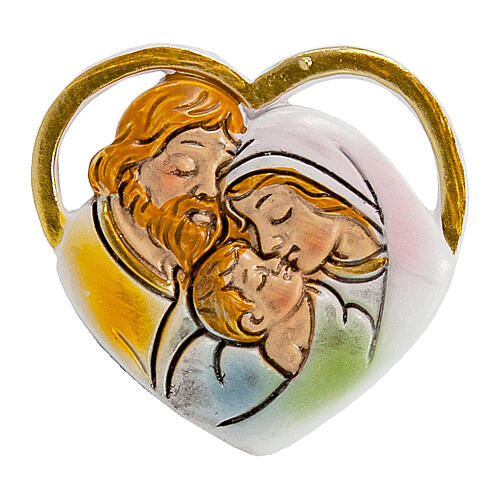 Painted plaster magnet of the Holy Family 2x2 in 1