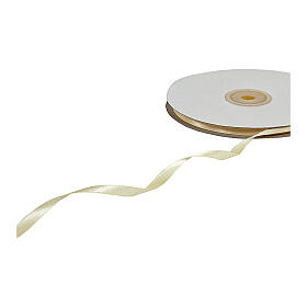 Double ivory satin ribbon 10 mm for favors 50 m
