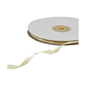 Double ivory satin ribbon 10 mm for favors 50 m