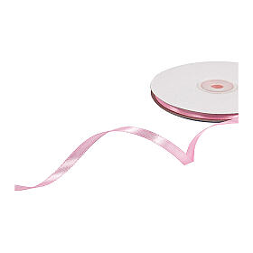 Pink ribbon of double satin 0.2 in 55 yards for favour
