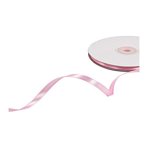 Laço cor-de-rosa 6 mm cetim duplo 50 m para lembrancinhas 1