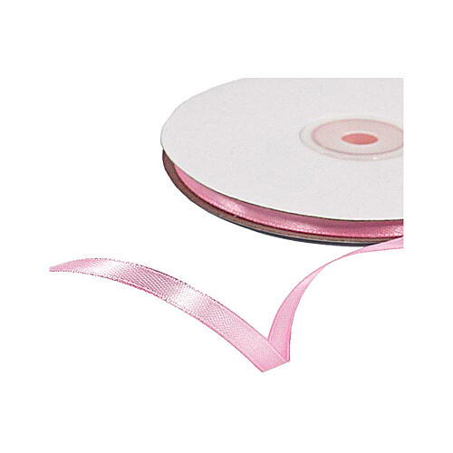 Pink ribbon 6 mm double satin for favors 50 m 2