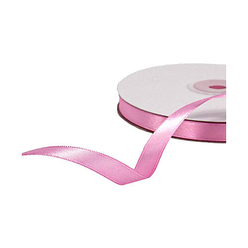 Double satin ribbon pink 10 mm for favors 50 m 2