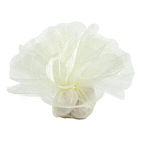 Ivory organza veil for favours, 9 in diameter, set of 50