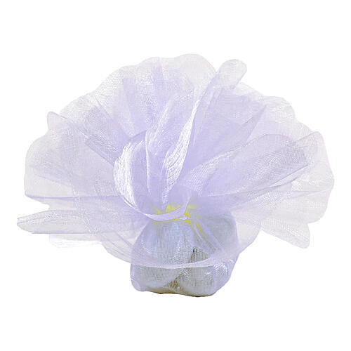 White organza veil for favours, 9 in diameter, set of 50 2