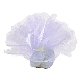 Lace gift favor bags 50 pcs round white 23 cm