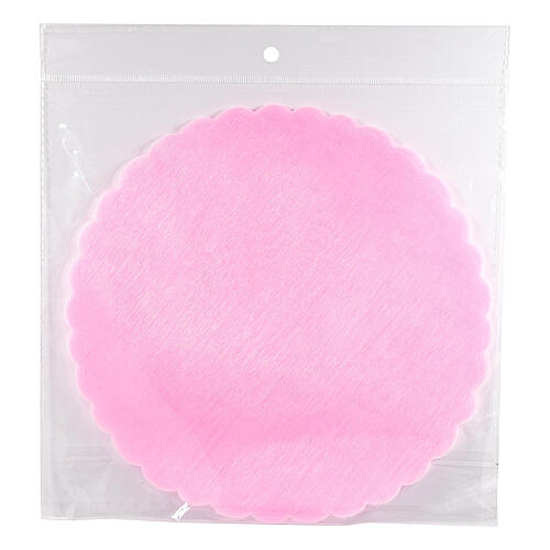 Pink organza veil for favours, 9 in diameter, set of 50 1