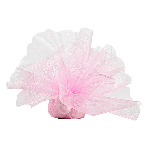 Pink organza veil for favours, 9 in diameter, set of 50 2