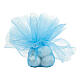 Light blue organza veil for favours, 9 in diameter, set of 50 s2
