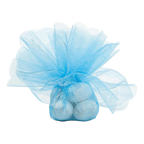 Lace gift favor bags 50 pcs round blue 23 cm 2