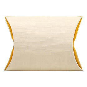 Ivory silk paper pillow box 12x7 cm