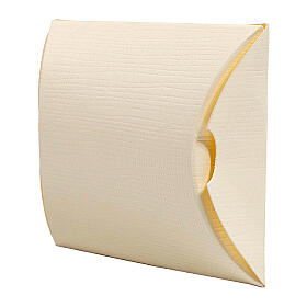 Ivory silk paper pillow box 12x7 cm