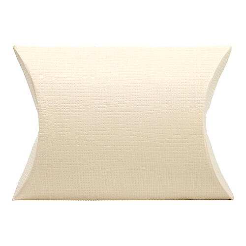 Ivory silk paper pillow box 12x7 cm 4