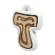 Tau cross charm 3x3 cm in plaster and wood s2