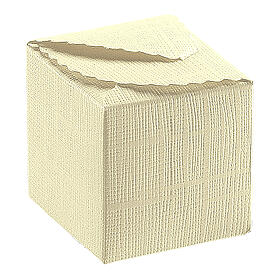 Ivory paper gift box with rustic finish 4x4 in