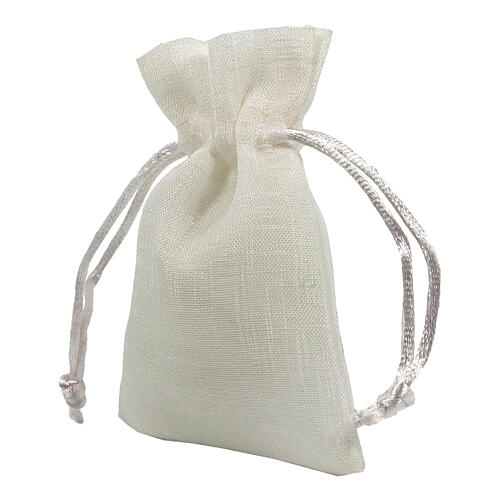 Geschenksäckchen mit Ziehband, Weiß, 10x8 cm 2