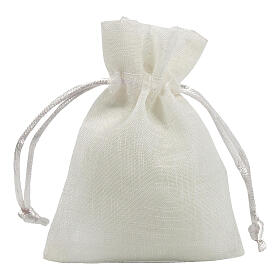 White small cloth bag for favors in organza 10x8 cm