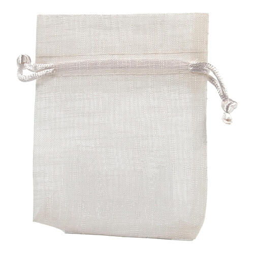White small cloth bag for favors in organza 10x8 cm 4