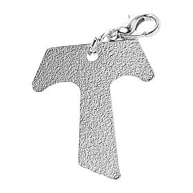 Tau-shaped charm for religious favours, zamak, 1x1 in