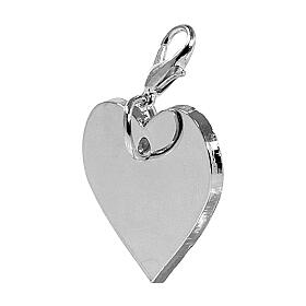 Heart-shaped charm for religious favours, zamak, 1x1 in