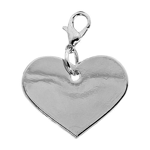 Heart-shaped charm for religious favours, zamak, 1x1 in 1
