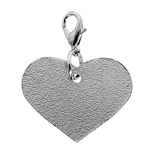 Heart-shaped charm for religious favours, zamak, 1x1 in 3