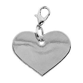 Zamak silver heart pendant 3 cm