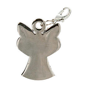 Angel-shaped pendant for Baptism, silver finish, 1.2 in