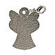 Angel-shaped pendant for Baptism, silver finish, 1.2 in s2