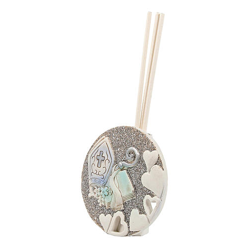 Round glittery air freshner with Confirmation symbols, religious favour, 3x1 in 2