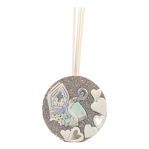 Confirmation favor Round Glitter incense holder 7x3 cm 1