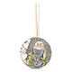 Round glittery air freshner with Communion symbols, religious favour, 3x1 in s1