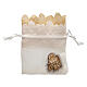 Ivory organza bag with JHS and Communion symbols 4x3 in s2