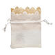 Ivory organza bag with JHS and Communion symbols 4x3 in s3