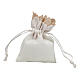 Geschenksäckchen mit Ziehband, Weiß, Holzplakette mit Symbolen der Firmung, 10x8 cm s5