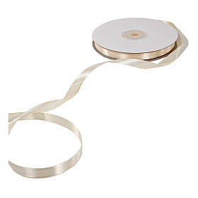 Double satin ivory ribbon for favours 0.4 in 55 yards