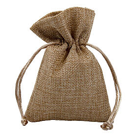 Jute bag with string for favors 15x10 cm