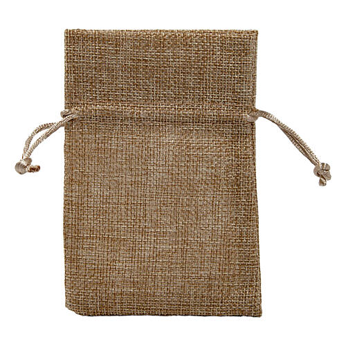 Jute bag with string for favors 15x10 cm 1