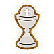 White chalice magnet, wooden Communion favour, 2 in s1