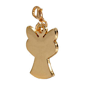 Angel-shaped pendant for Baptism, gold plated zamak, 1.6 in