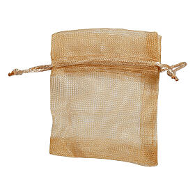 Geschenksäckchen mit Ziehband, Beige, 10x10 cm