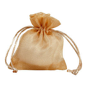 Beige organza bag for favours 4x4 in