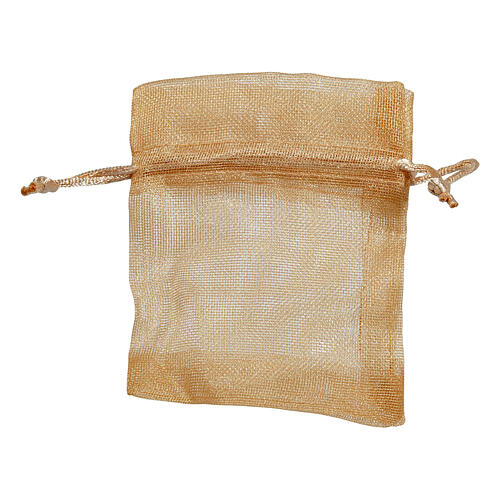 Beige organza bag for favours 4x4 in 2