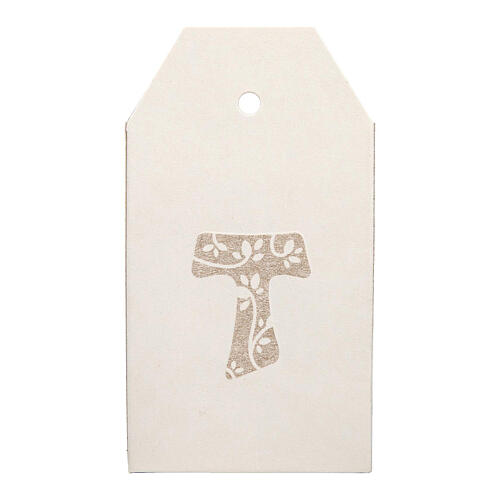 Dove-coloured gift box with Tau cross 3x2x1.5 in 2