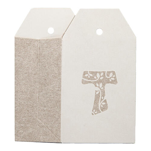 Dove-coloured gift box with Tau cross 3x2x1.5 in 3