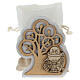 First Communion favor jute bag wooden Tree of Life 8 cm s1