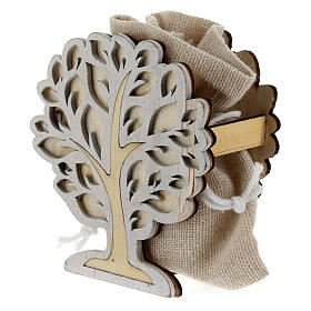 Wooden Tree of life with jute bag different colours 3 in
