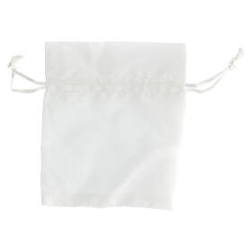 White satin favor bag 12x10 cm